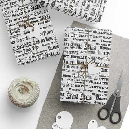 Birthday Headlines Wrapping Paper