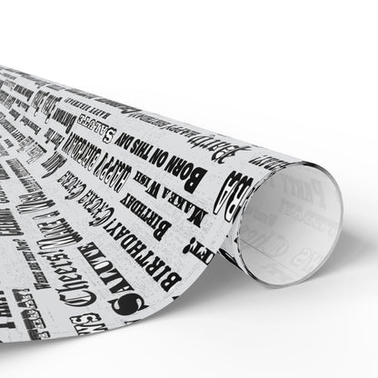 Birthday Headlines Wrapping Paper