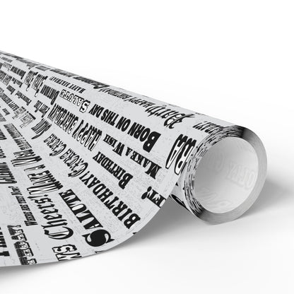 Birthday Headlines Wrapping Paper